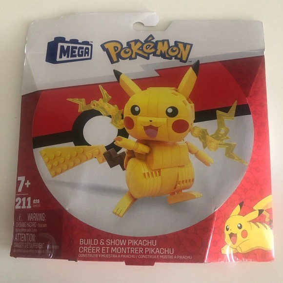 NEW! MEGA Pokémon Pikachu Building Set With 211 Pieces And Poseable Limbs - Picture 2 of 3